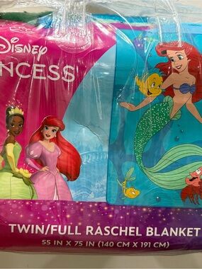 Disney Princess Twin/Full Ariel Blanket Multicolor 55x75"